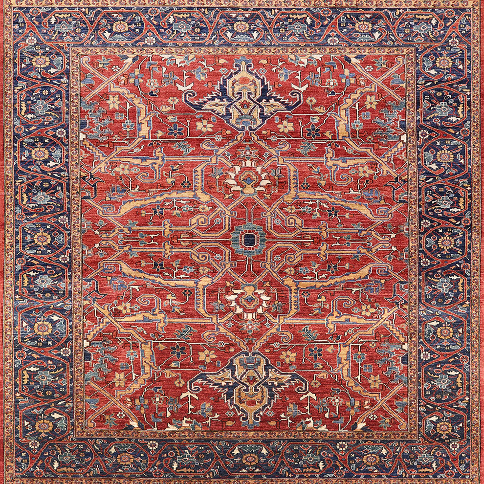 Ahgly Company Indoor Square Mid-Century Modern Area Rugs, 6' Square