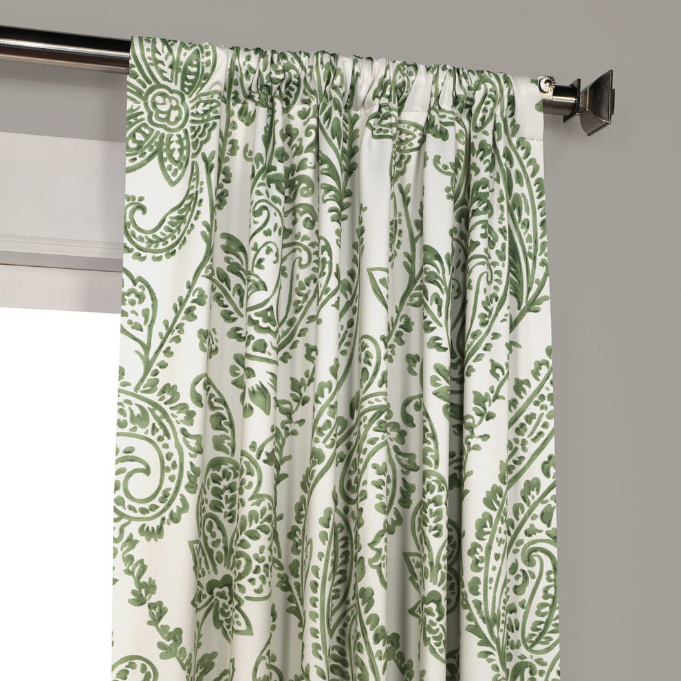 Tea Time Blackout Room Darkening Room Darkening Curtain Pair, Green, 50"x120"