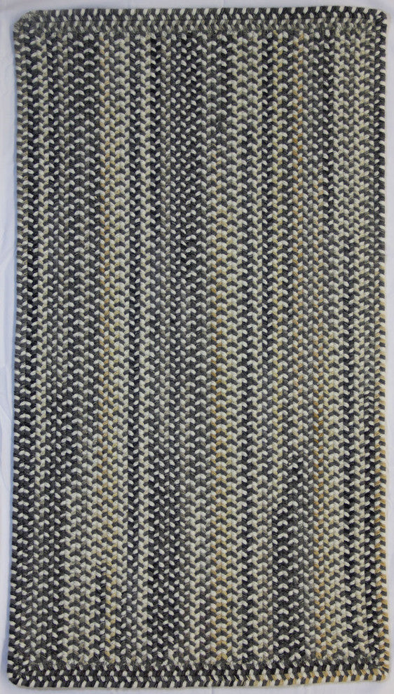 Sherwood Braided Oval Rug, Smoke, 2'x8' Runner