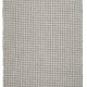 5' X 8' Ivory Or Grey Plaid Knitted Wool Indoor Area Rug With Fringe