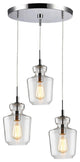 Woodbridge Lighting Sonya Jar Glass Pendants, 3l Cluster - 13"
