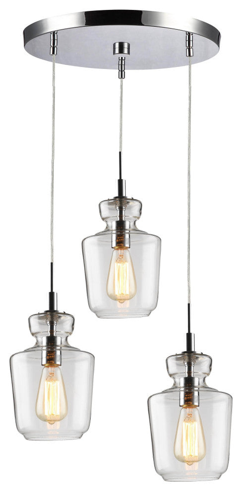 Woodbridge Lighting Sonya Jar Glass Pendants, 3l Cluster - 13"