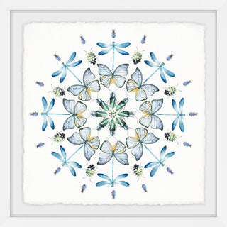 "Blue Bug Circles" Framed Painting Print, 18"x18"