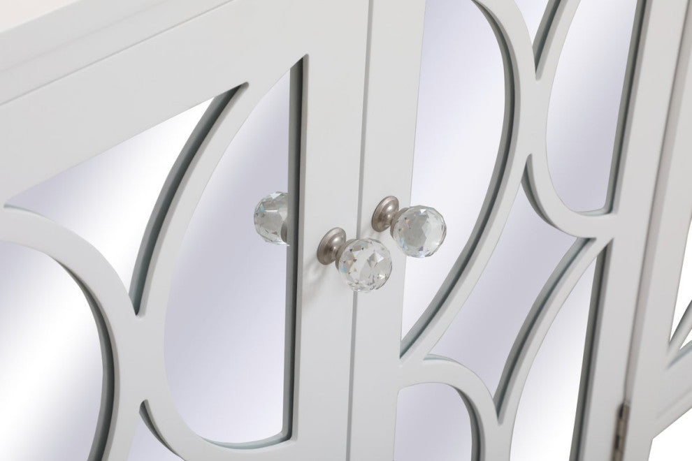Magnus 60" Mirrored Credenza, White