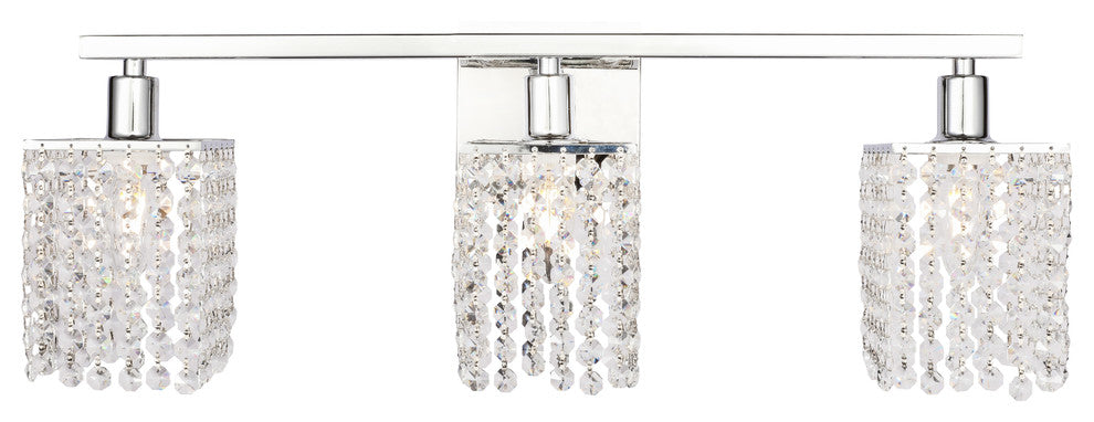 Chrome Finish And Clear Crystals 3-Light Wall Sconce