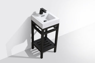 Cisco 16" Stainless Steel Console With Acrylic Sink, Matte Black
