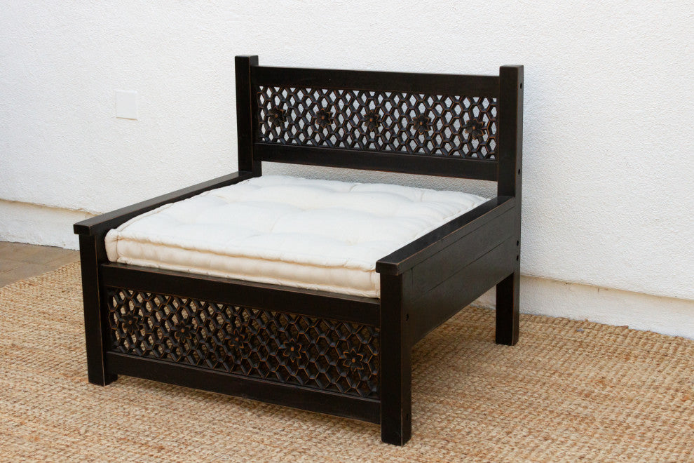 Elegant Floral Jali Lounge Club Chair