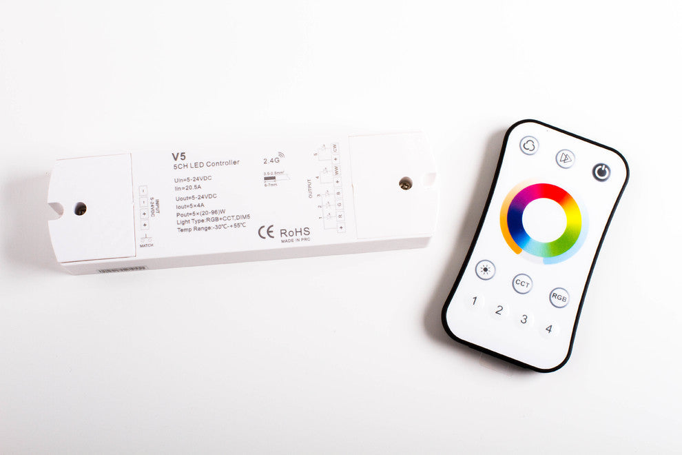 RGB RGBw ww/Cw CCT LED Strip Light Controller 5 In 1 Compatible For LED Light
