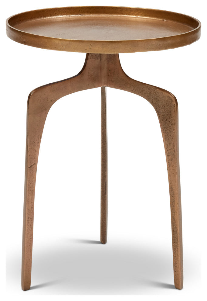 Elements Vinya End Table, Antique Brass