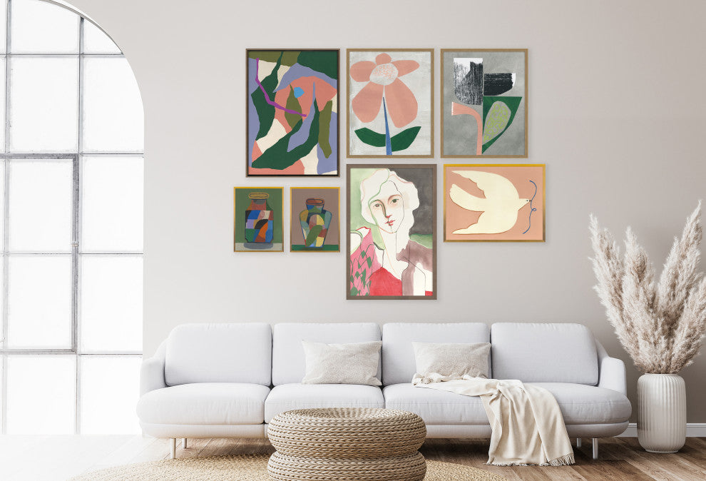 Flower Collage 7 Fine Art Print, Oak, 46"x36"