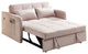 TATEUS 55.5" Twins Pull Out Sofa Bed Velvet for Small Room Pink
