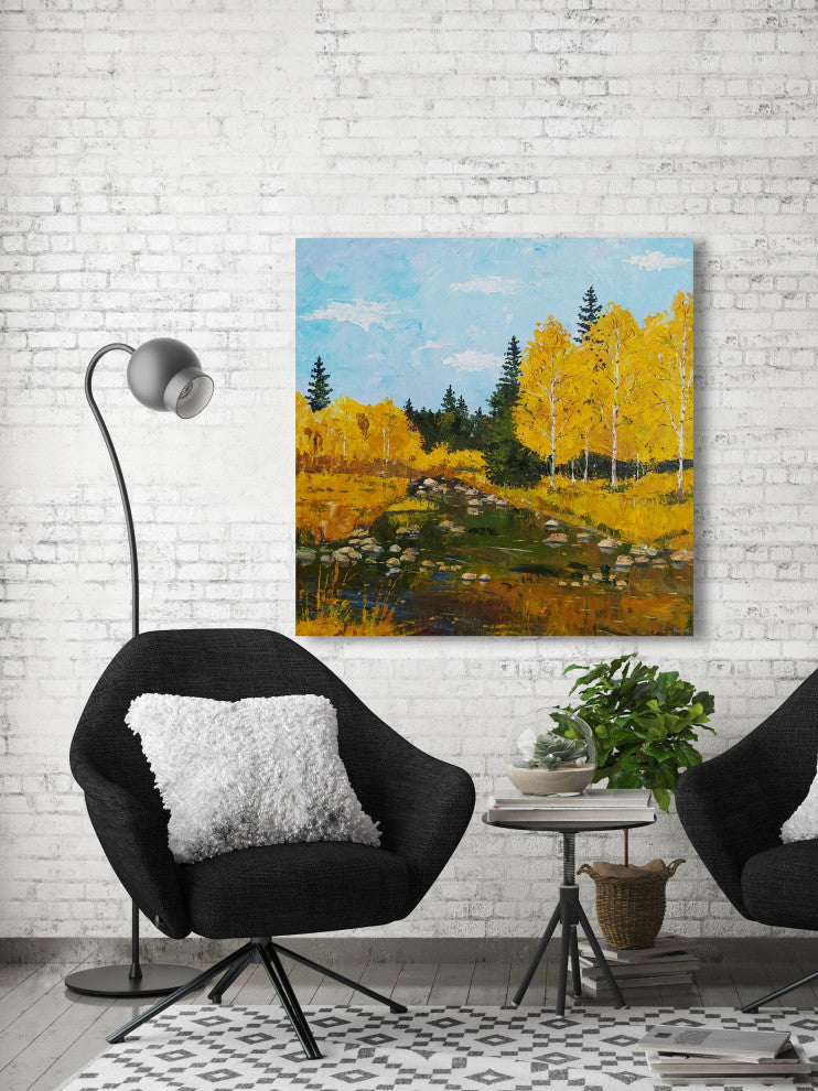 "Take the Scenic Route" Painting Print on Wrapped Canvas, 24x24
