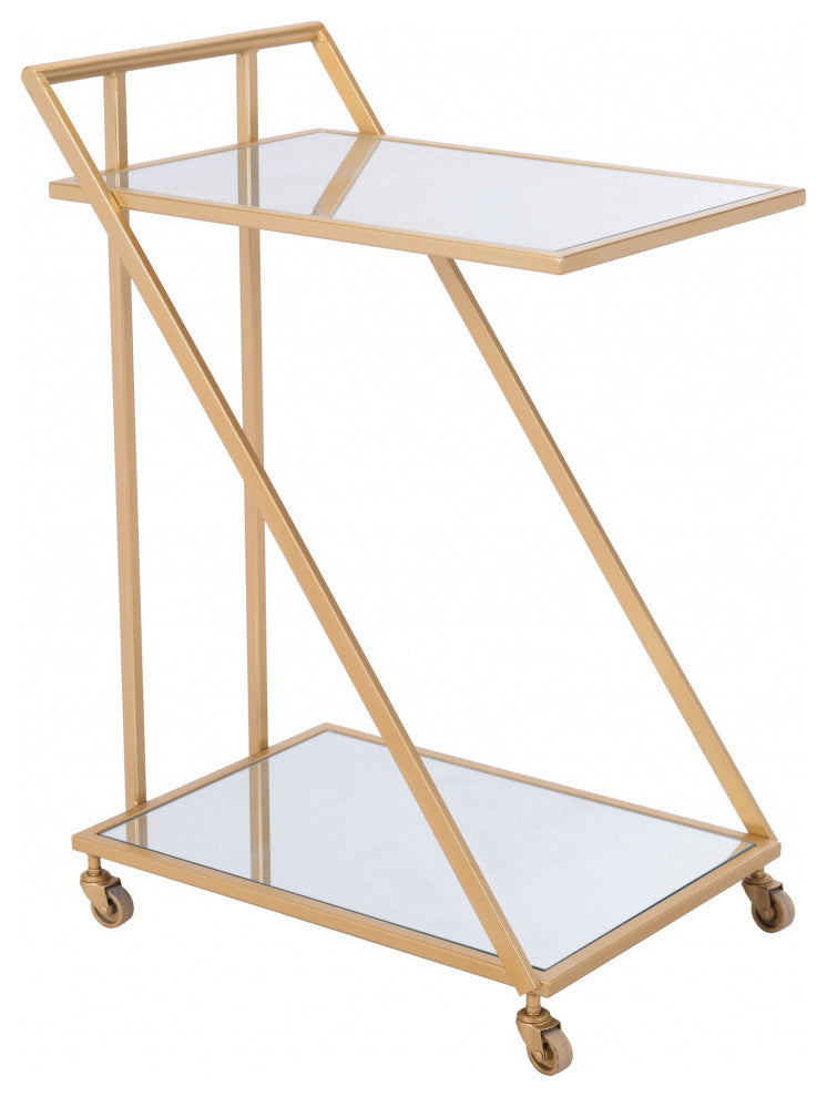 Alto Bar Cart Mirror and Gold
