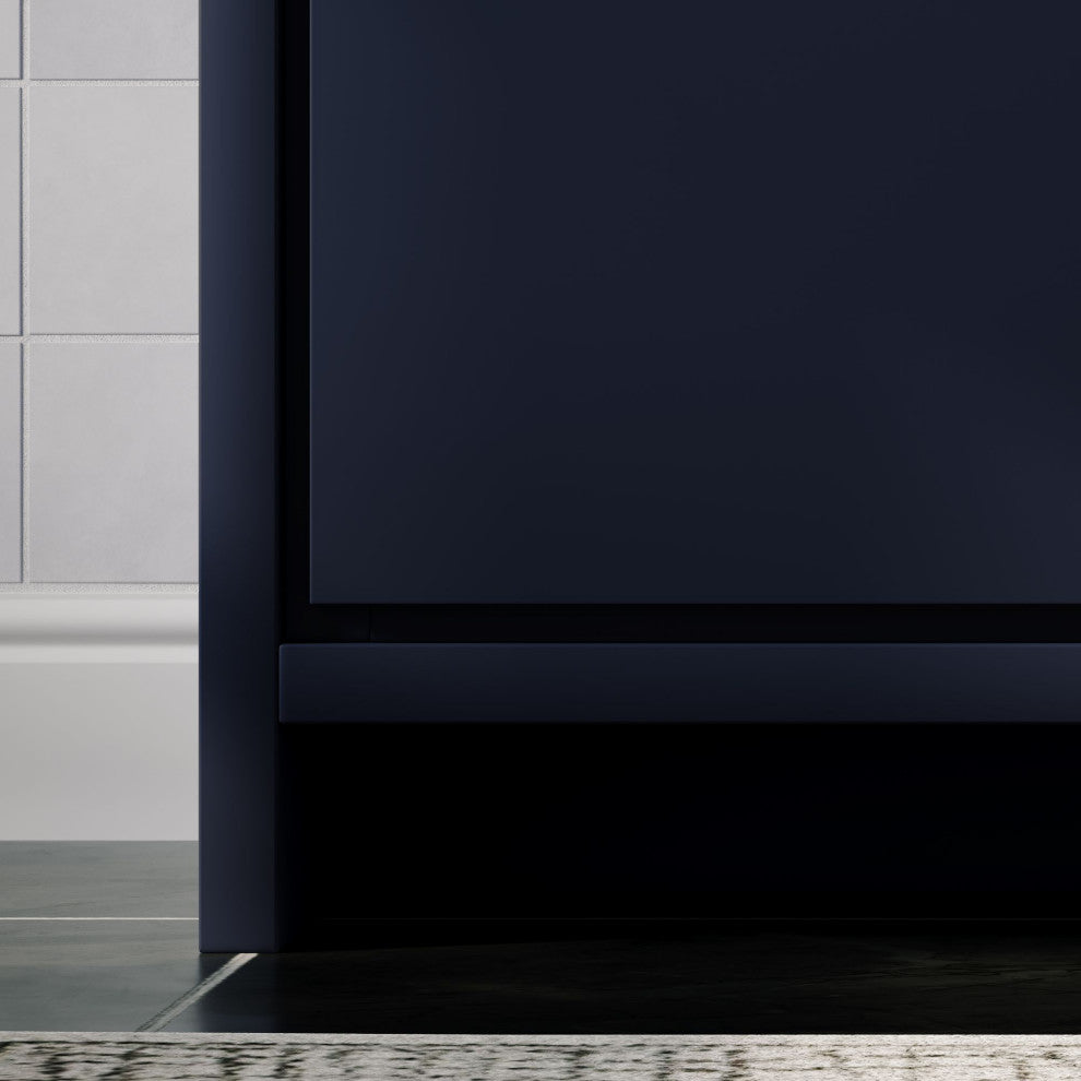 The Esconde Bathroom Vanity, Single Sink, 60", Blue, Freestanding