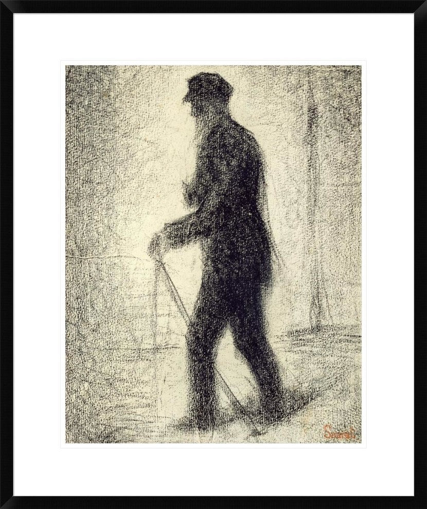 "Walking" Framed Digital Print by Georges Seurat, 25x30"
