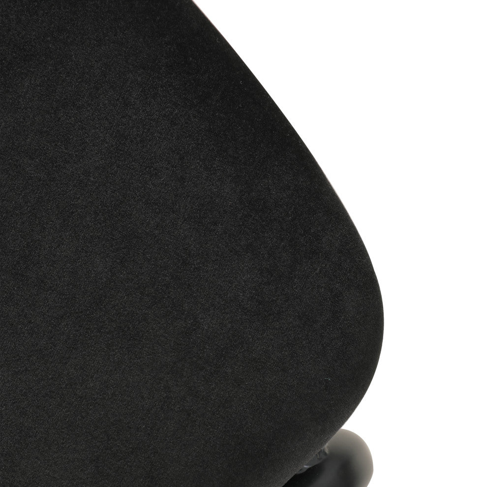 LeisureMod Ervilla Wicker Bar Stool With Black Powder Coated Frame, Black