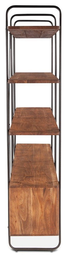 Halden Wide Bookshelf In Pecan Brown