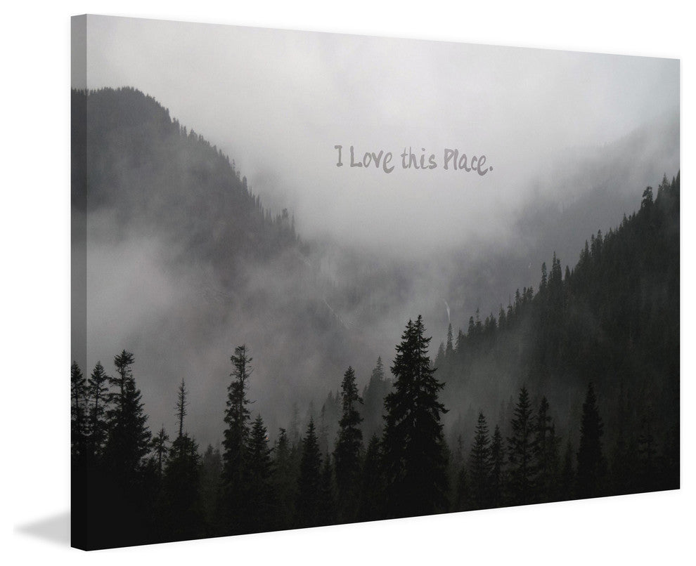 "I Love This Place Text" Painting Print on Wrapped Canvas