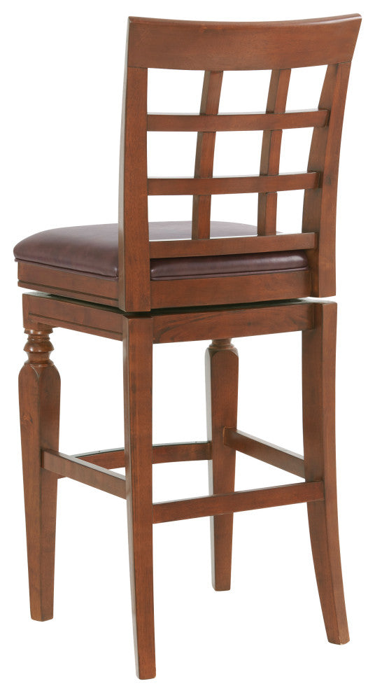 Napa Bar Stool With Back, Mahogany, 1, Bar Height