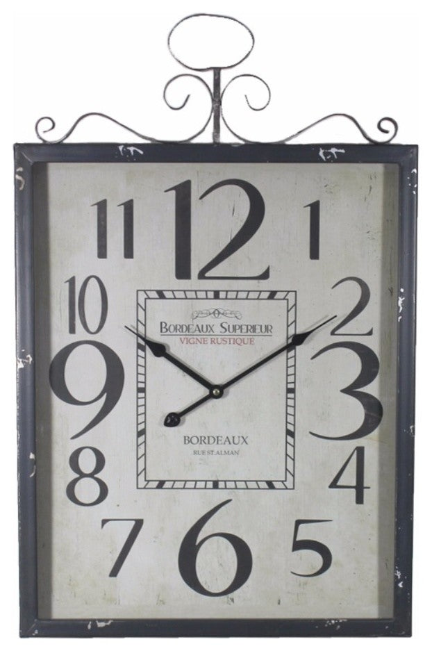Monochrome Metal Wall Clock, Black