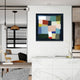 "Chromatic Cube I" Frameless Free Floating Printed Tempered Glass Wall Art