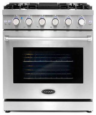 5PC Kitchen Package with 30" Freestanding Gas Range  30" Wall Mount Range Hood