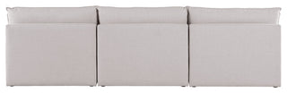Mackenzie Linen Textured Fabric Upholstered 3-Piece Modular Sofa, Beige