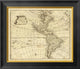 "America, 1747" Framed Canvas Giclee by Emanuel Bowen, 20x18"