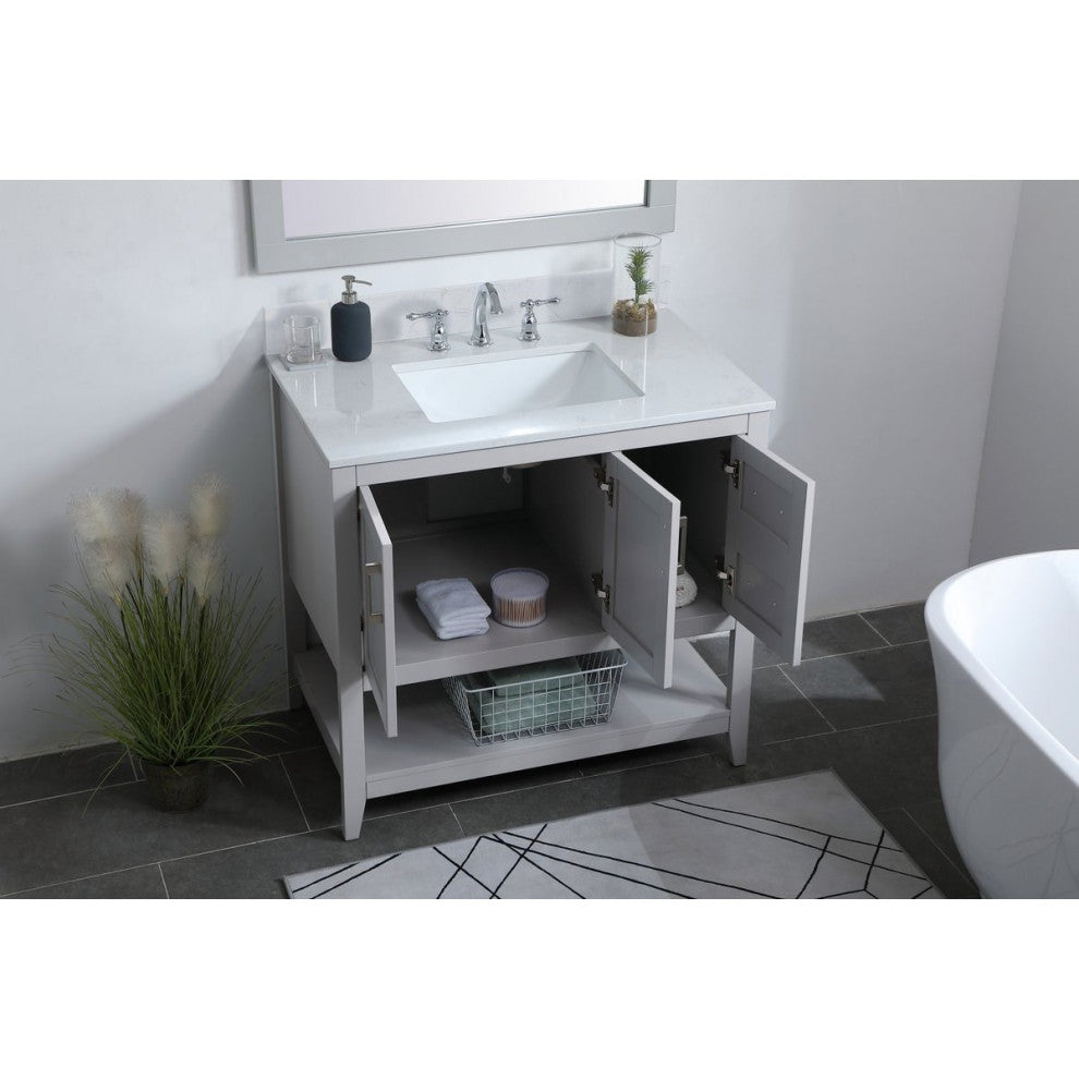 Elegant Decor Aubrey Bathroom Vanity Grey