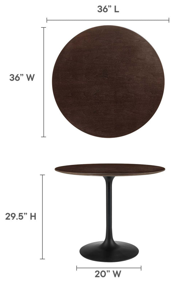 Lippa 36" Wood Dining Table, Black Cherry Walnut