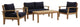 Natural Navy Marina 4 Piece Outdoor Patio Teak Set