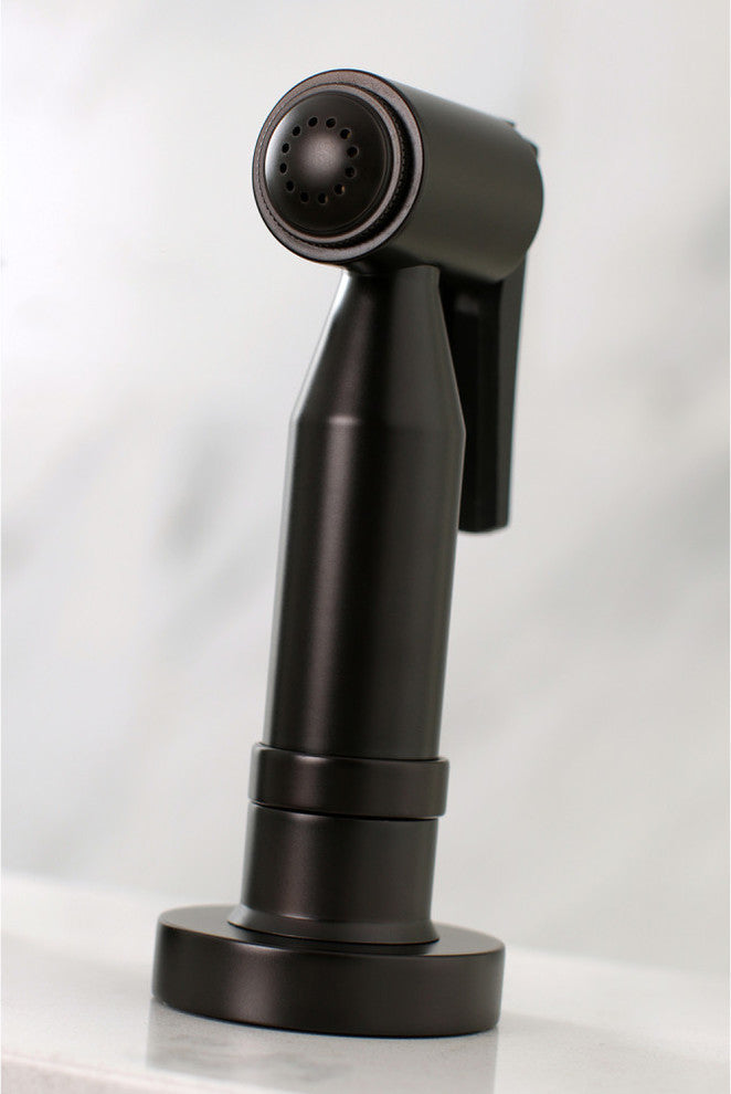 Concord Two-Handle Bridge Kitchen Faucet, Brass Sprayer, Oil Rubbed Bronze