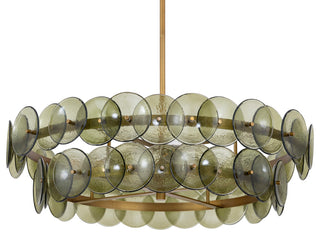 Maxim 21823 Loren 4 Light 32"W Drum Chandelier - Weathered Brass / Clear