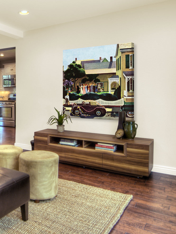 "Backyard Wedding" Painting Print on Canvas by John Falter