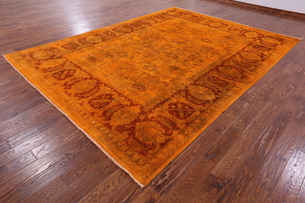 Hand-Knotted Overdyed Full Pile Wool Rug 9' 1" X 12' 3" - HR9747