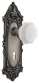 Victorian Plate with Keyhole Passage Waldorf White Milk Glass Knob