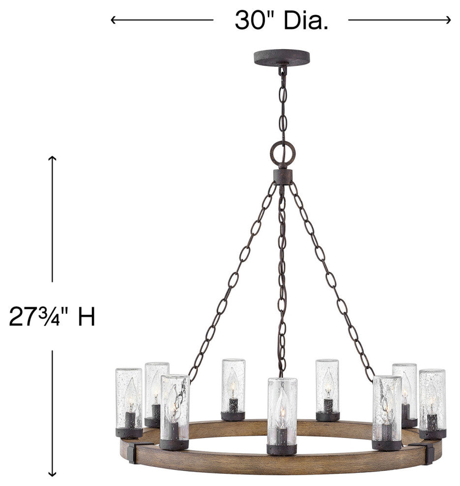 Hinkley Sawyer Outdoor Chandelier, Sequoia, 9 Light