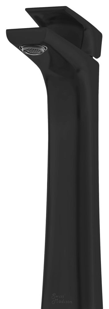 Monaco Single Hole Single-Handle High Arc Bathroom Faucet, Matte Black