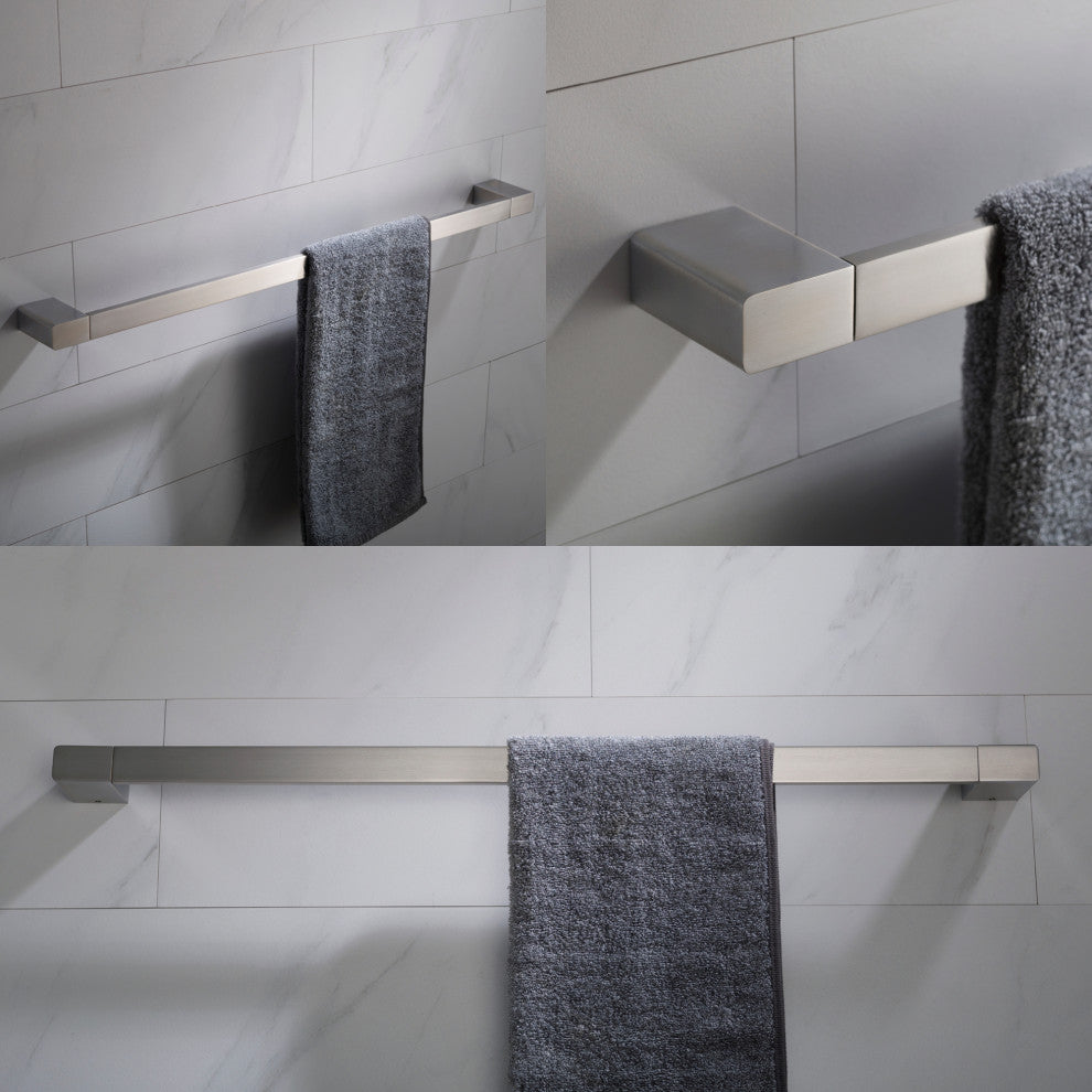 Stelios Bathroom 24" Towel Bar, Brushed Nickel