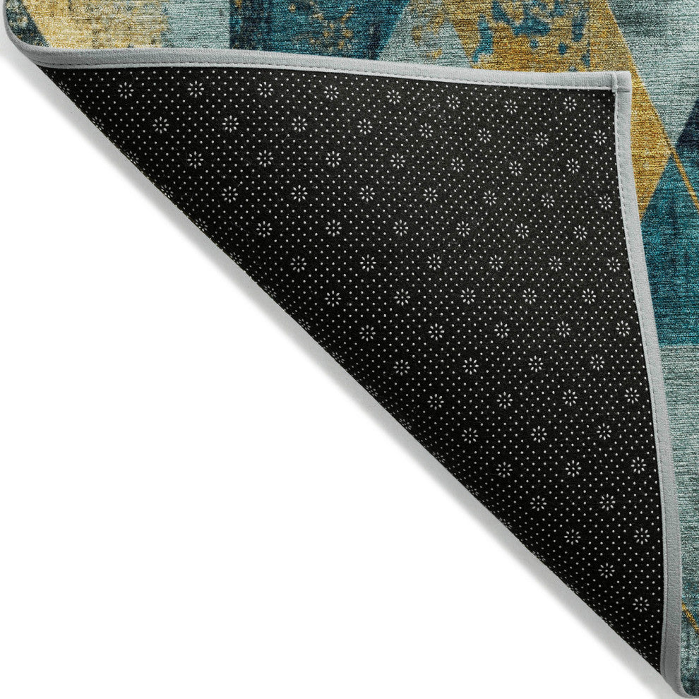 Machine Washable Indoor/Outdoor Chantille ACN1888 Teal 10' x 14' Rug
