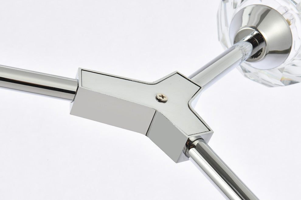 10 Light Pendant, Chrome