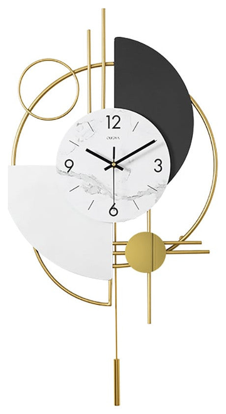 Modern 16.5" Decorative Big Wall Clocks for Living Room 3D Round Wall Clock