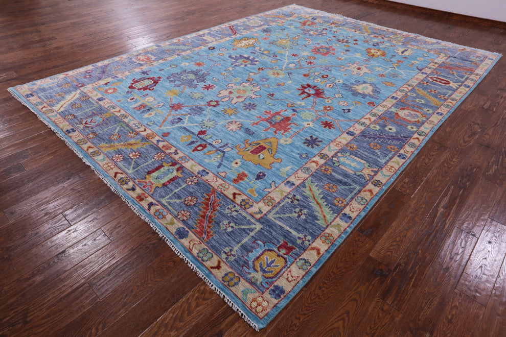 10' 1" X 13' 9" Turkish Oushak Hand Knotted Wool Rug - Q13285