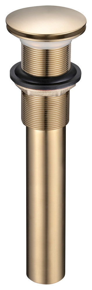 HEATGENE Bathroom Sink Drain, Pop Up Drain, Brushed Gold, Without Overflow