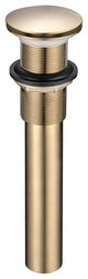 HEATGENE Bathroom Sink Drain, Pop Up Drain, Brushed Gold, Without Overflow