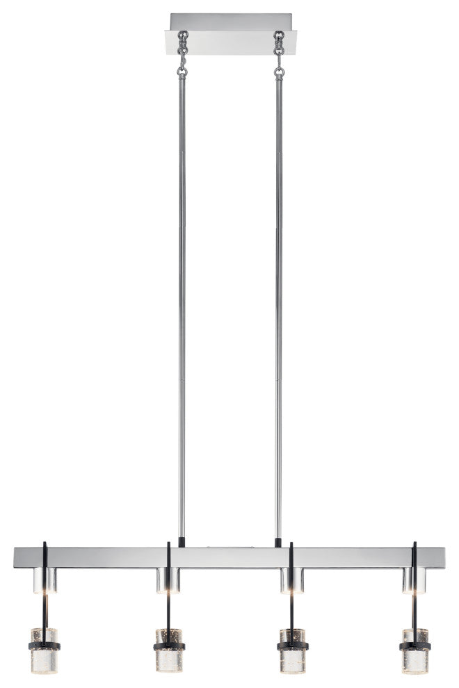 Ayse Matte Black Linear Chandelier 4-Light LED