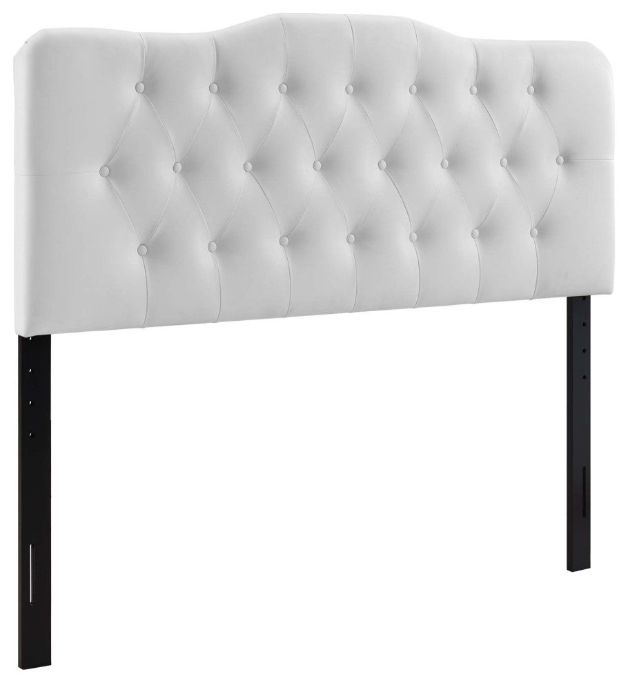 Annabel Queen Vinyl Headboard, White