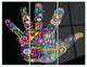 "Rainbow Hand With Multi Colors" Digital Metal Wall Art, 3 Panels, 36"x28"
