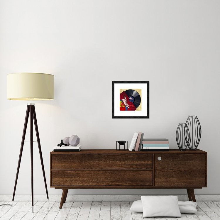 "Vinyl Club, Blues" Framed Digital Print by Steven Hill, 20"x20"