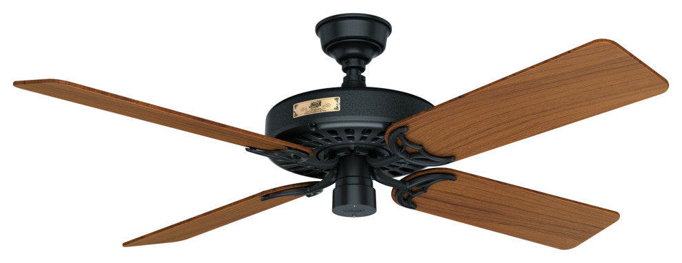 Hunter Fan Company 52" Outdoor Orig Teak Blades Black Ceiling Fan
